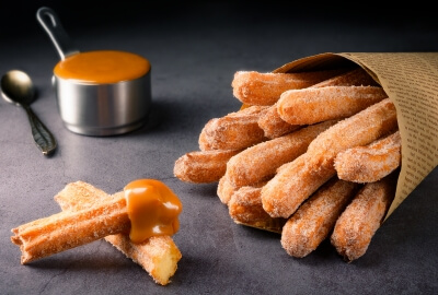 Churros with dulce de leche