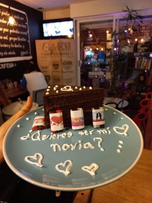 Piece of chocolate cake