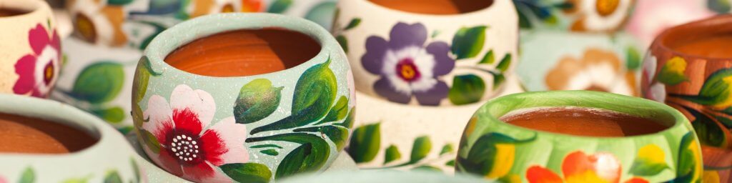 Hand painted plant pots